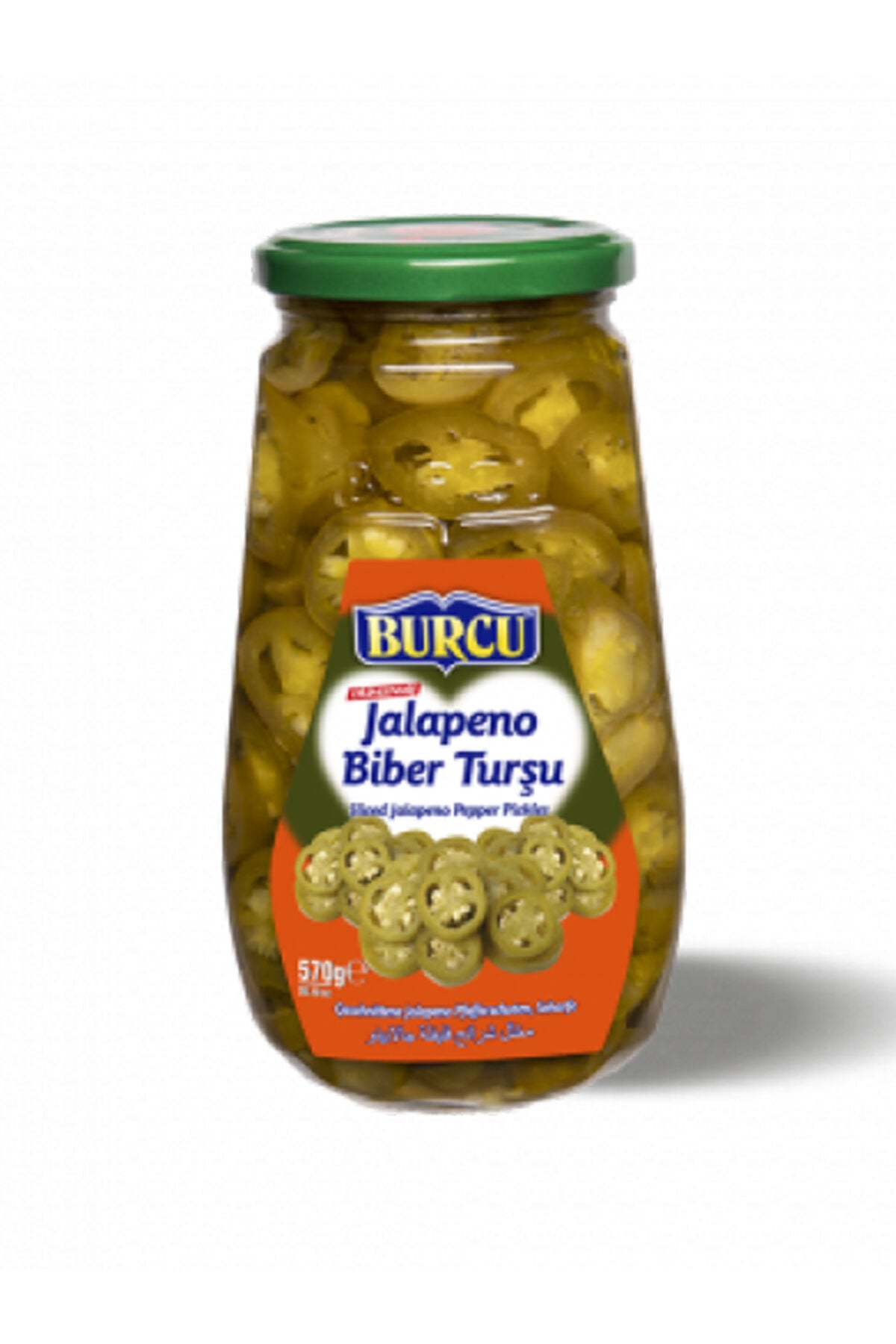 570 gram burcu dilimlenmiş jalapeno biber turşusu