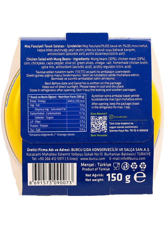 Maş Fasulyeli Tavuk Salatası 150 gr