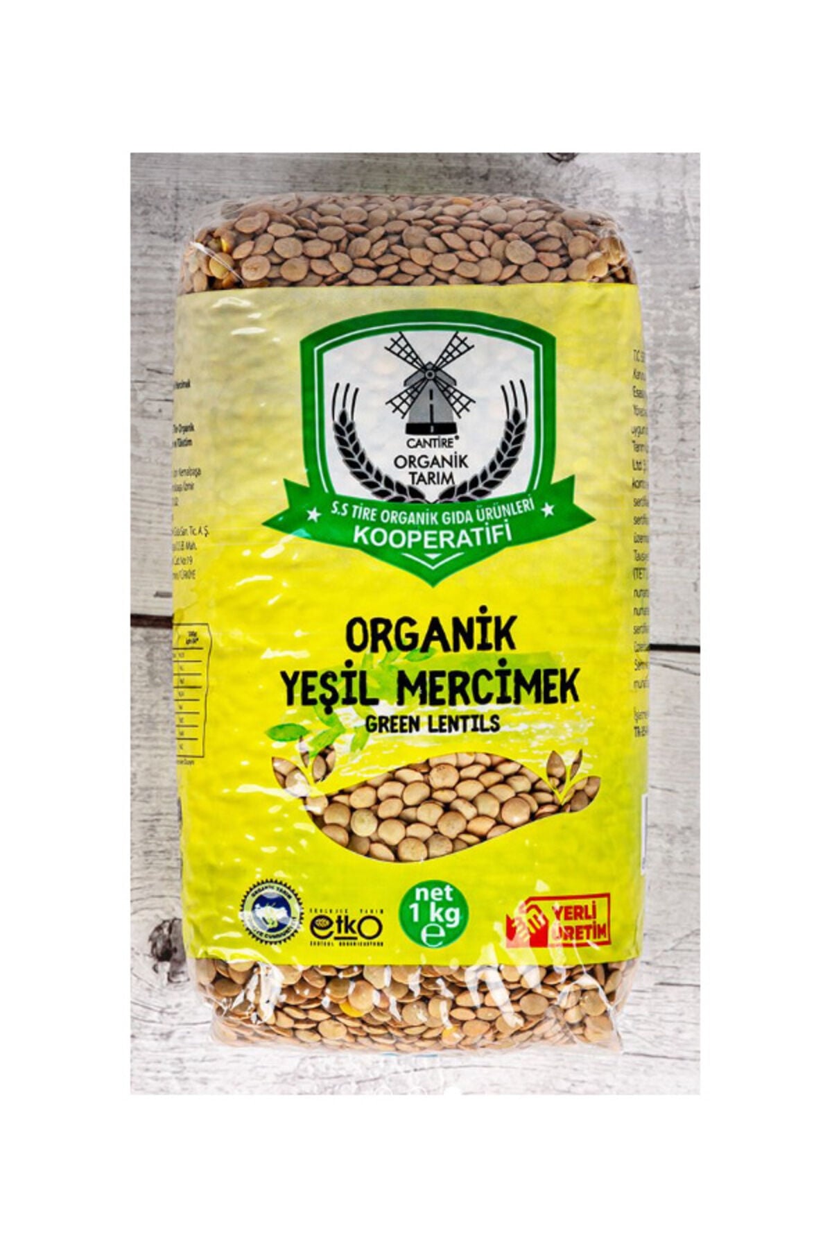 1 kğ organik yeşil mercimek