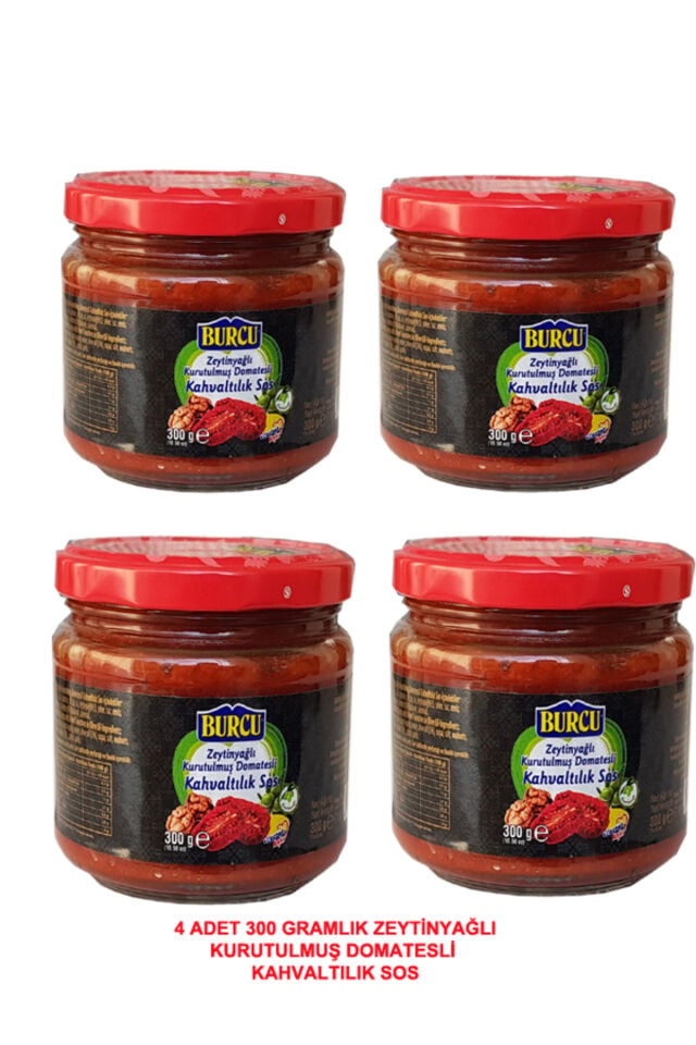 zeytinyağlı kurutulmuş domatesli kahvaltılık sos 300 gram 4 adet