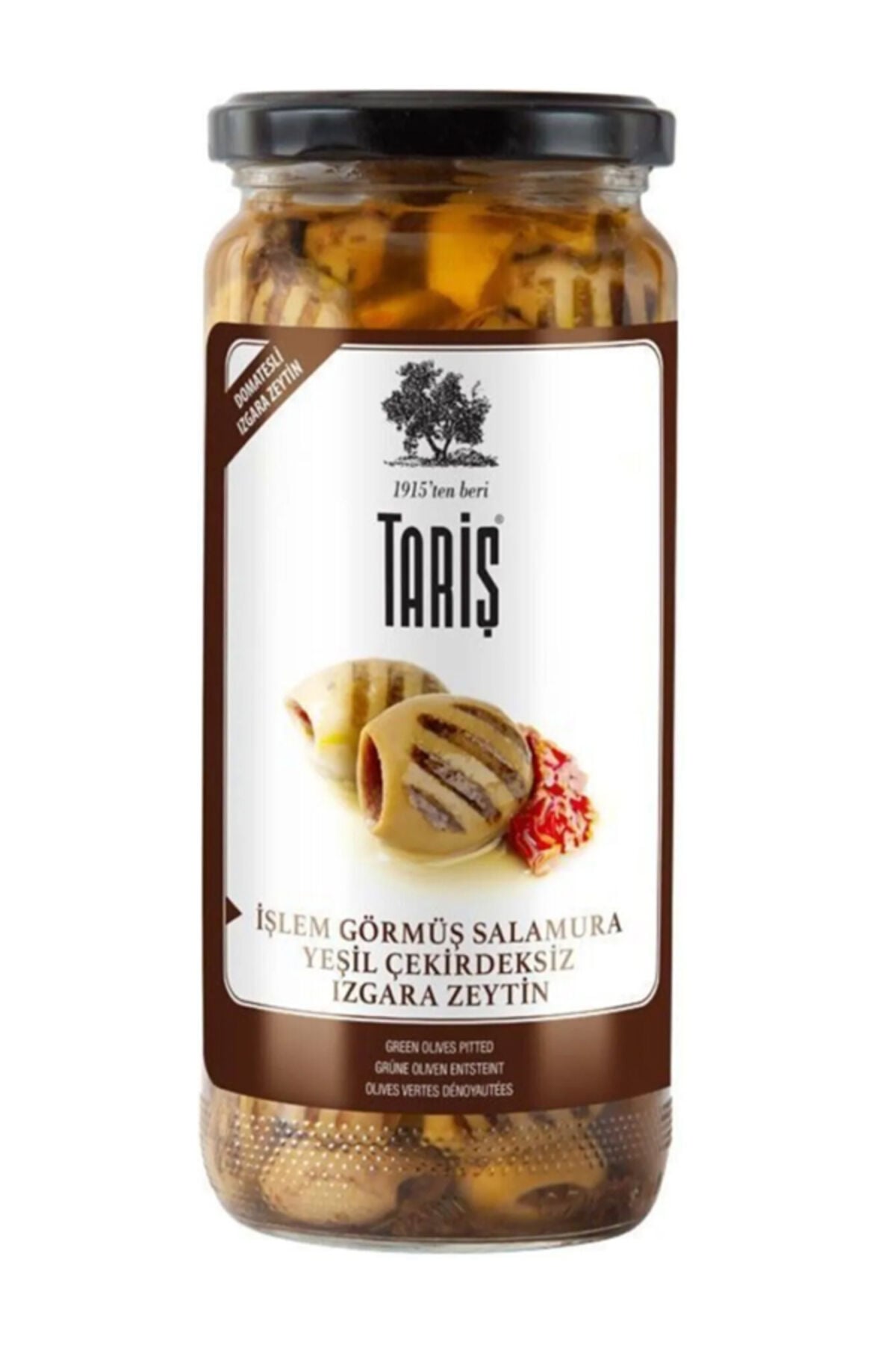 tariş yeşil çekirdeksiz ızgara zeytin 485 gram