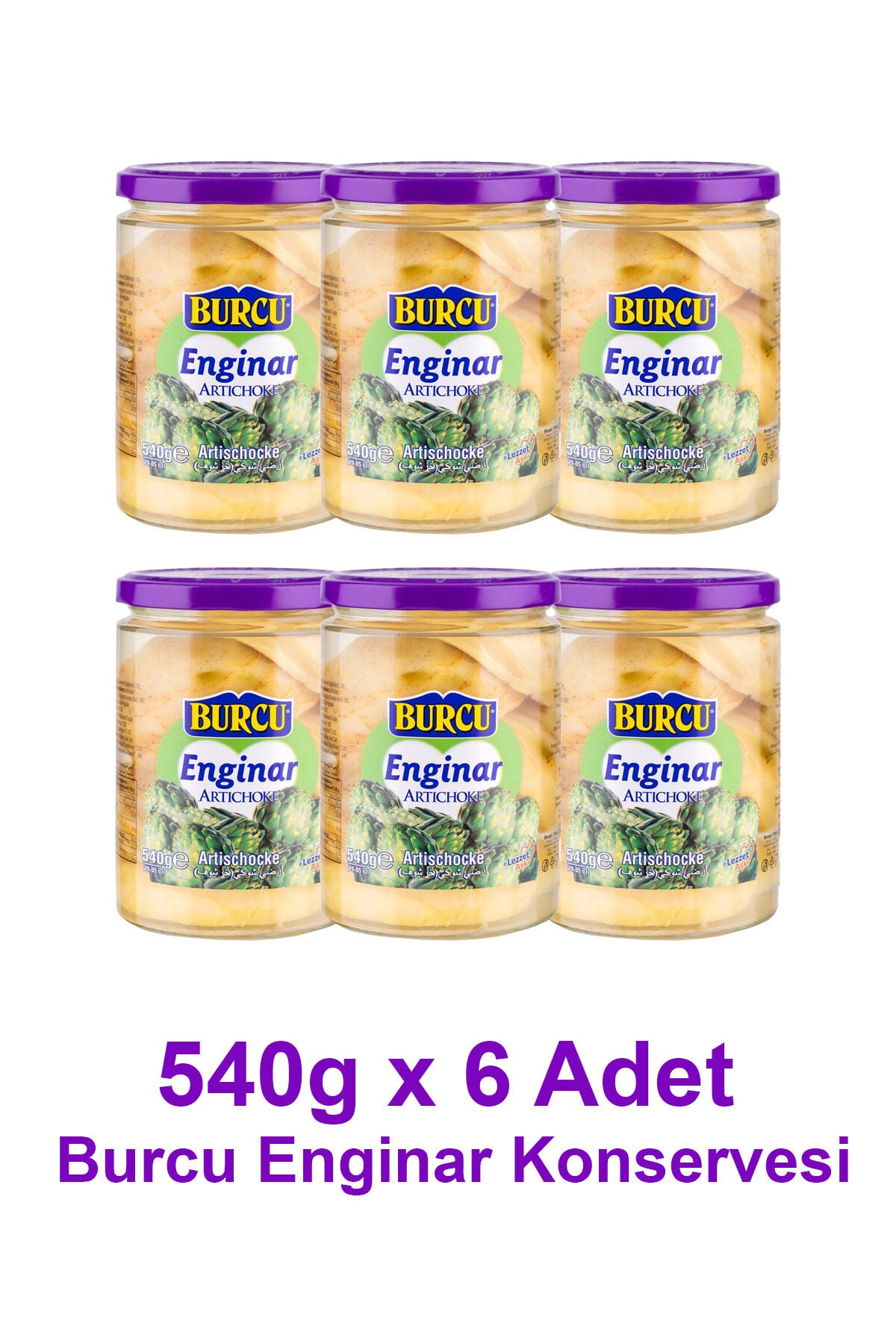 Enginar Konservesi 540 gramlık 6 adet