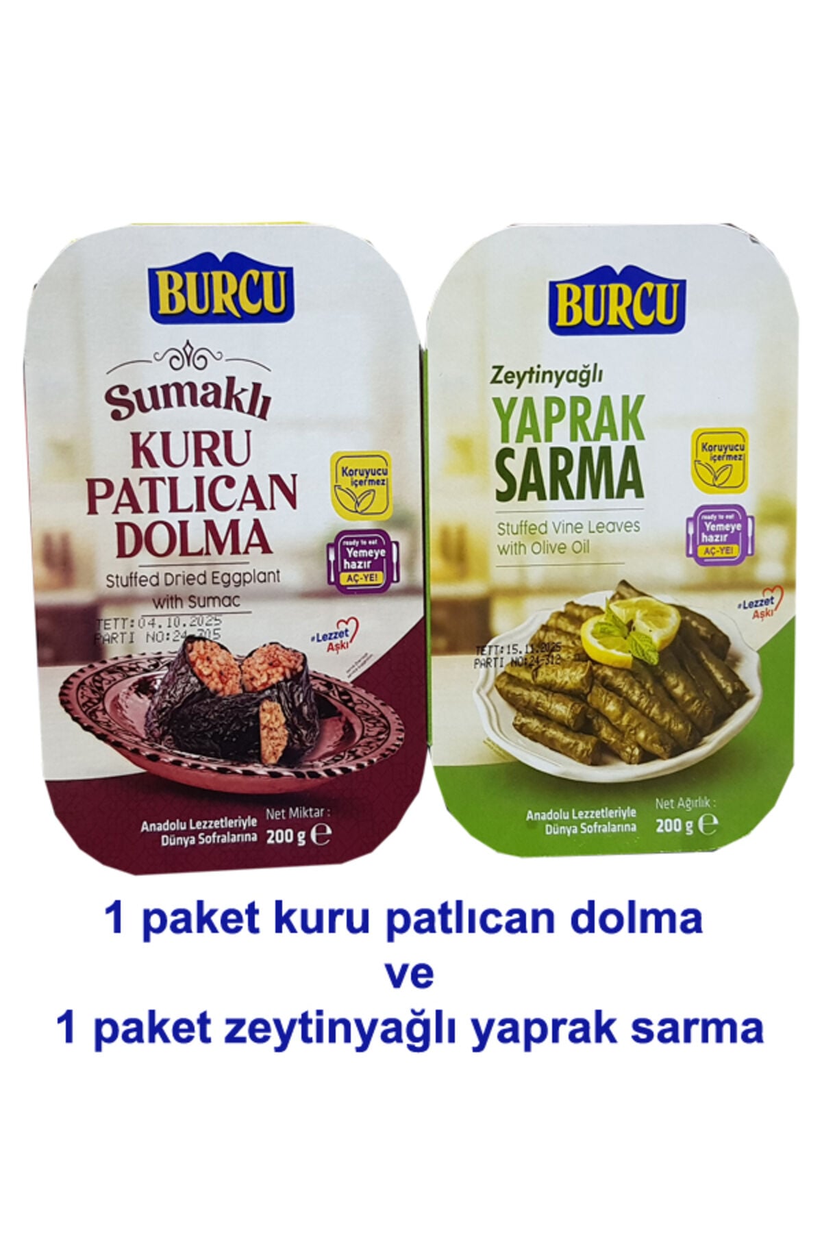kuru patlıcan dolma ve zeytinyağlı sarma