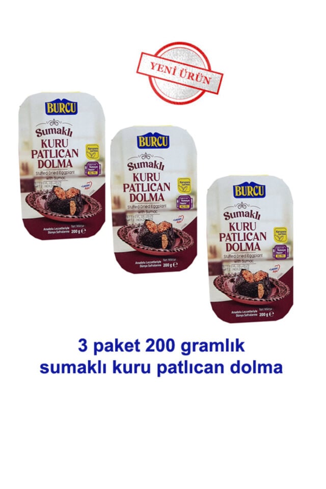 kuru patlıcan dolma 200 gramlık 3 adet
