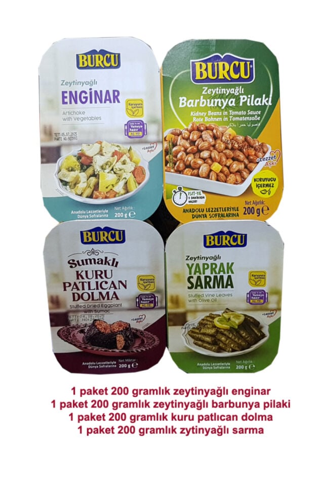 zeytinyağlı dolma seti 200 gramlık 4 adet