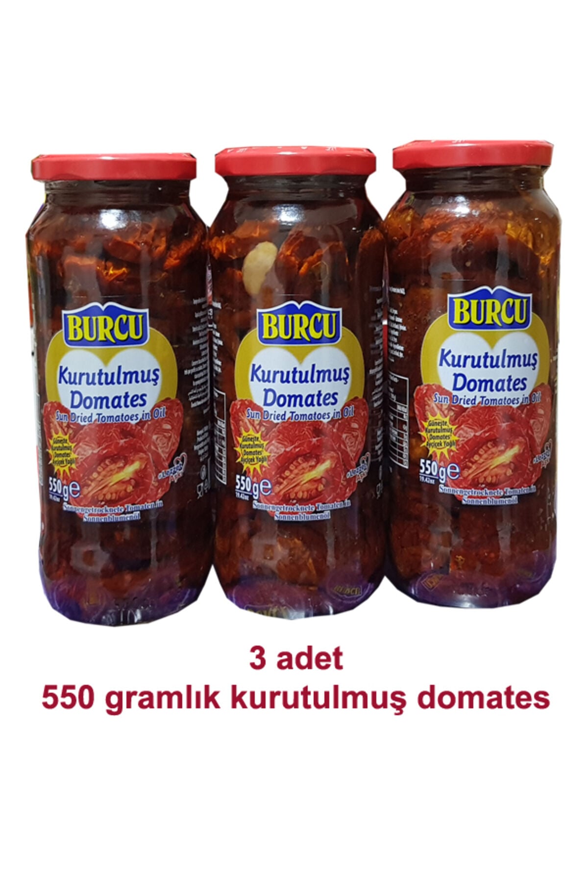 kurutulmuş domates 550 gramlık 3 adet