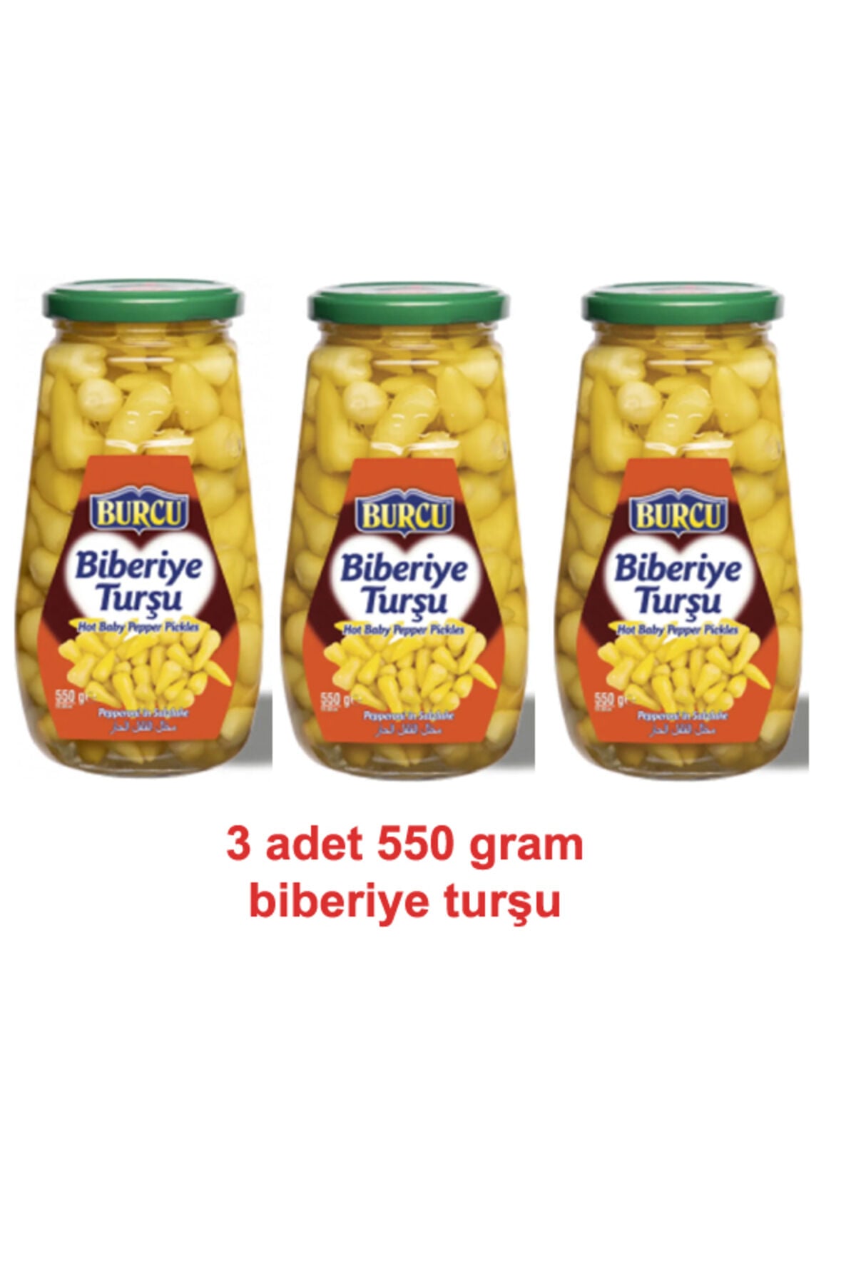 biberiye turşusu 3 adet 550 gramlık