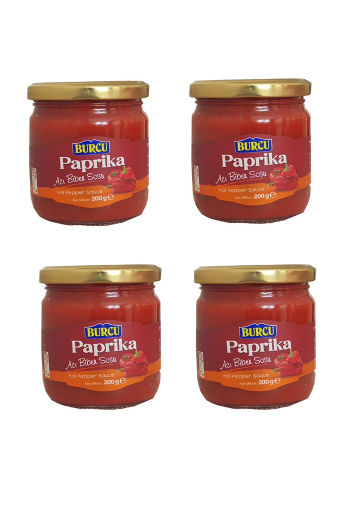 paprika acı biber sosu 200 gram 4 adet