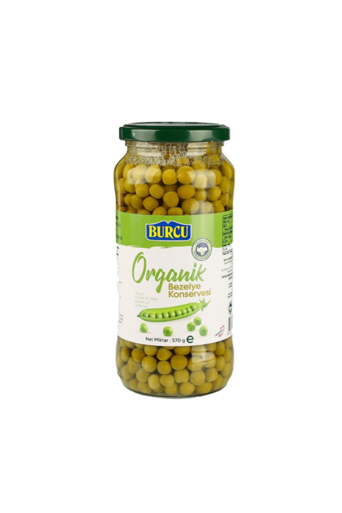 organik bezelye konservesi 570 gram