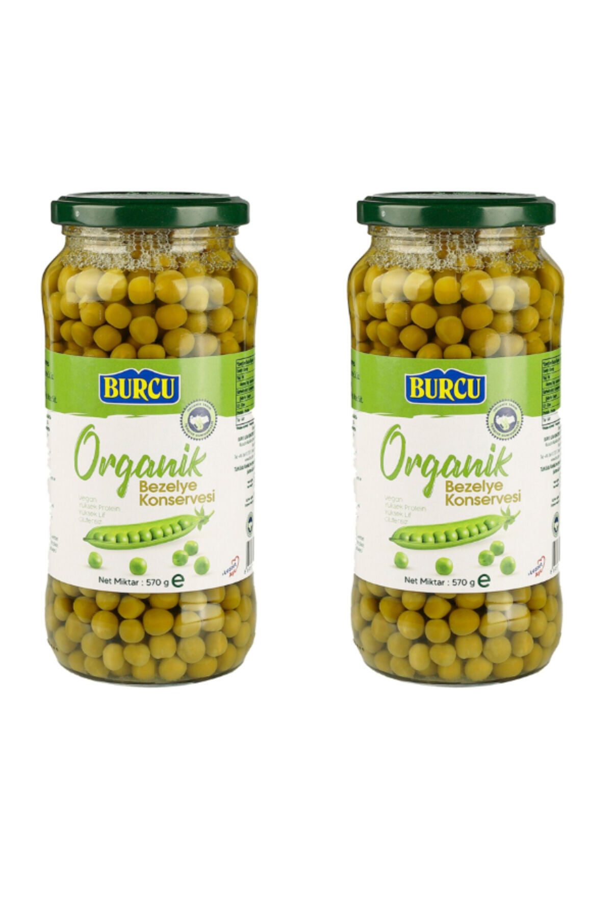 organik bezelye konservesi 570 gram 2 adet