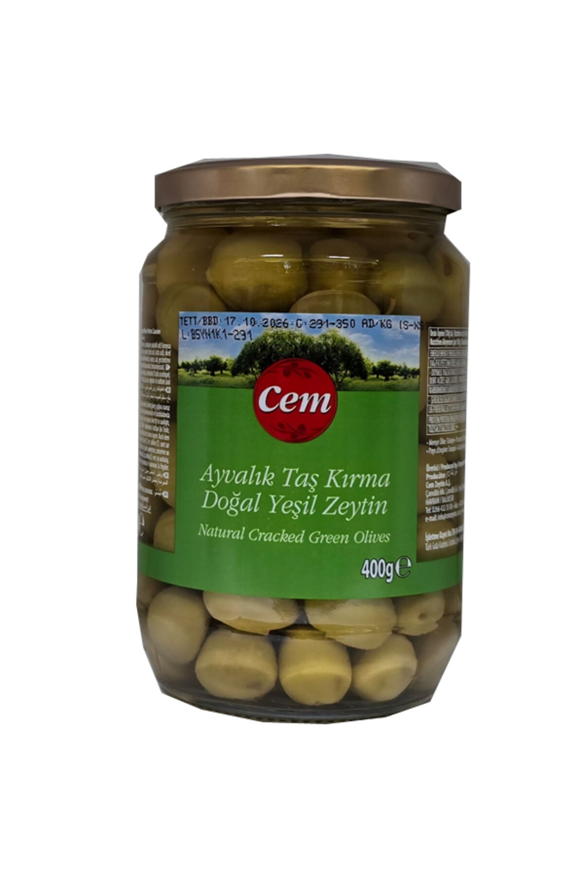 ayvalık taş kırma doğal yeşil zeytin 400 gram