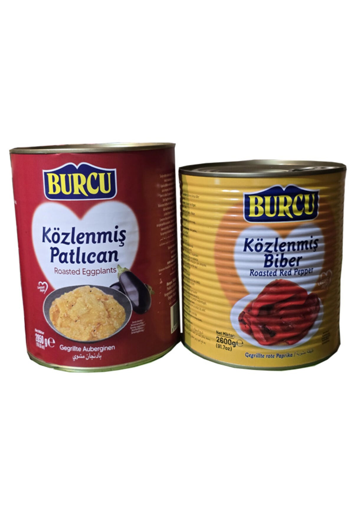 közlenmiş biber ve közlenmiş patlıcan 2600 gramlık