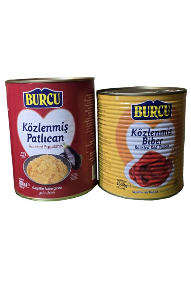 közlenmiş biber ve közlenmiş patlıcan 2600 gramlık