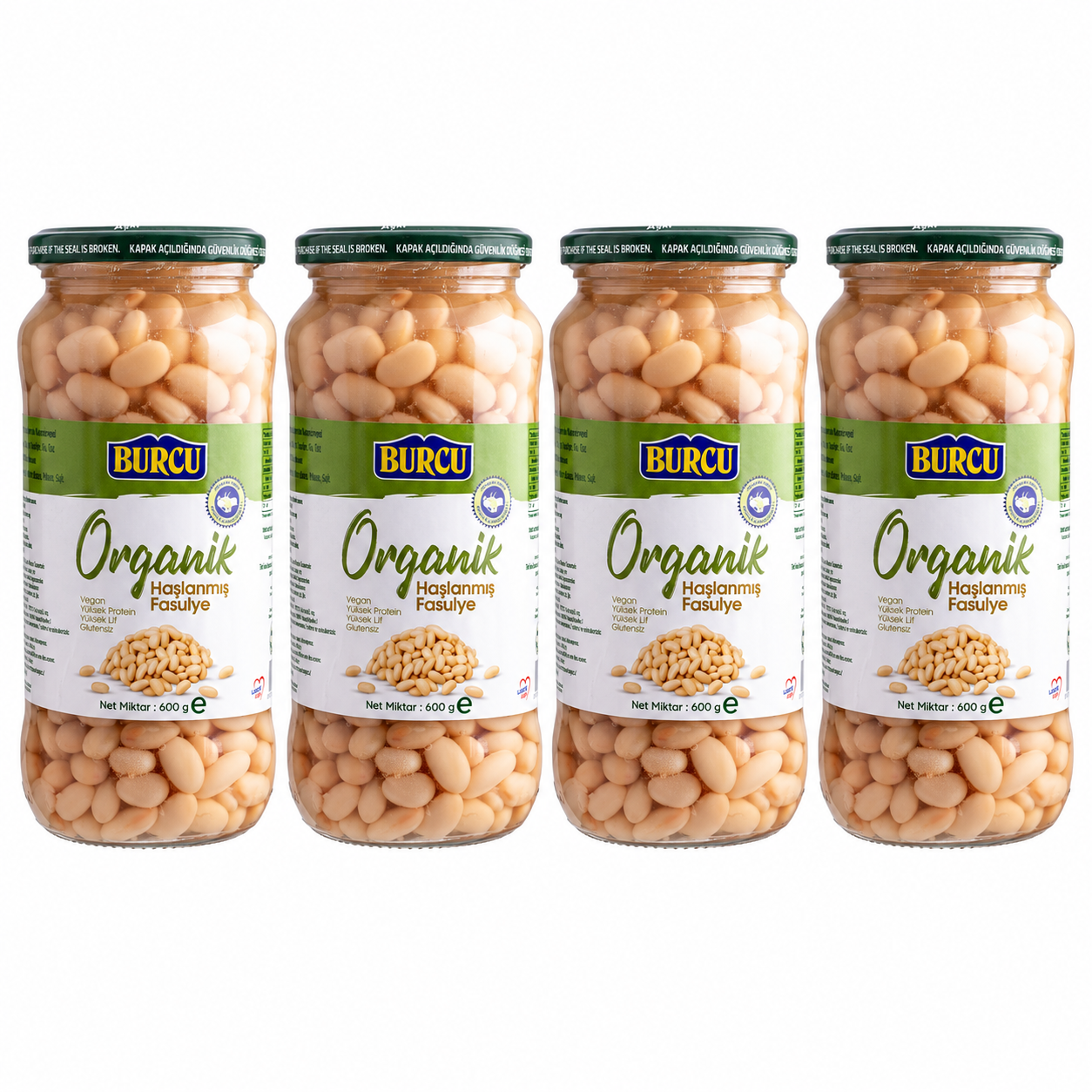 600 gram organik fasulye haşlama 4 adet