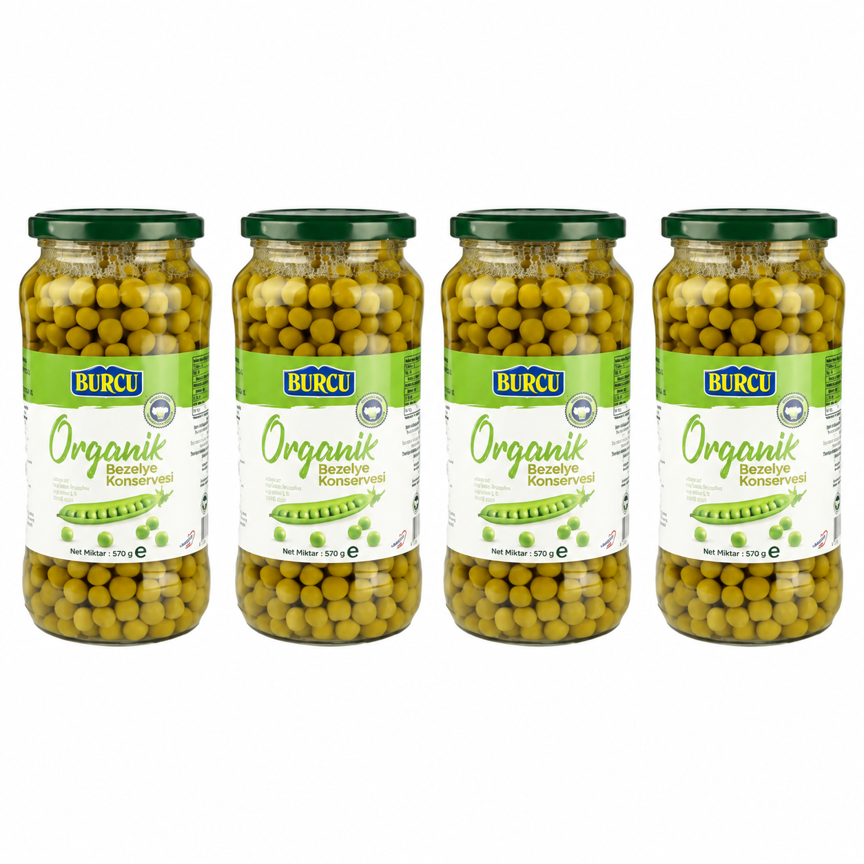 organik bezelye konservesi 570 gram 4 adet